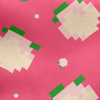 Cartoon Pixel Peach Jersey Backed Fleece