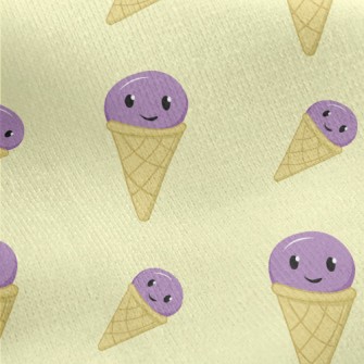 Purple Ice Cream Cone Jersey Backed Fleece