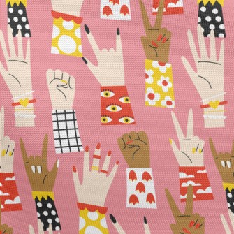 Various Hand Gesture Patterns Pongee