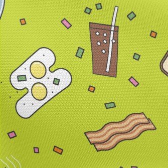 Cartoon American Breakfast Pongee