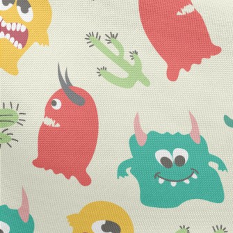 Cute Colorful Little Monster Pongee