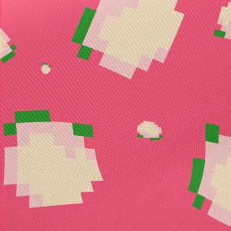 Cartoon Pixel Peach Midweight Cotton Poplin