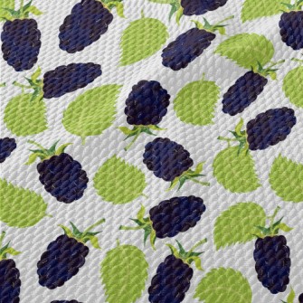 Hand Drawn Blackberry Pattern Birdseye Piqué