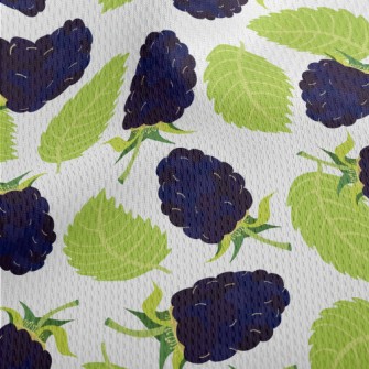 Hand Drawn Blackberry Pattern Athletic Mesh Flat Back