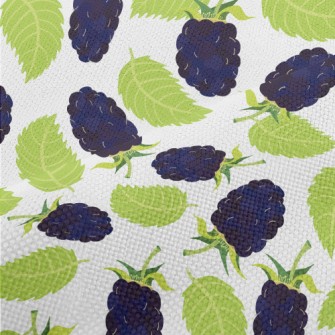 Hand Drawn Blackberry Pattern Performance Linen