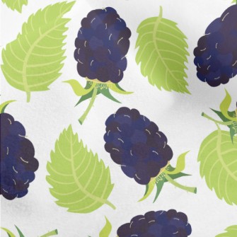 Hand Drawn Blackberry Pattern Micro Fleece