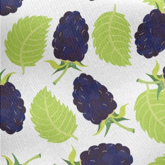 Hand Drawn Blackberry Pattern Jersey Backed Fleece