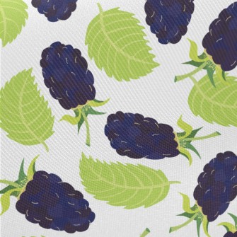 Hand Drawn Blackberry Pattern Midweight Cotton Poplin