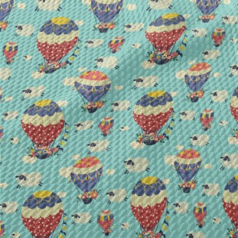 Flower Hot Air Balloon Birdseye Piqué