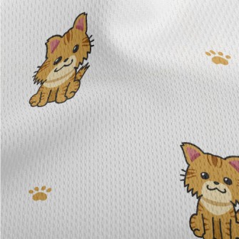 Cute Cartoon Cat Athletic Mesh Flat Back
