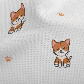 Cartoon Tabby Cat Athletic Mesh Flat Back