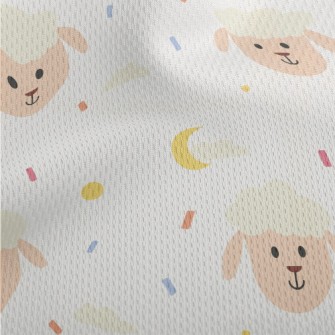 Smiling Cute Sheep Athletic Mesh Flat Back