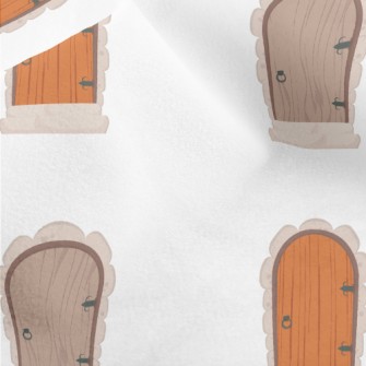 Old-style Two-tone Wooden Door Micro Fleece