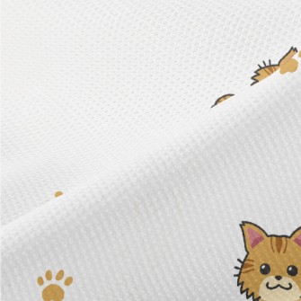 Cute Cartoon Cat Piqué