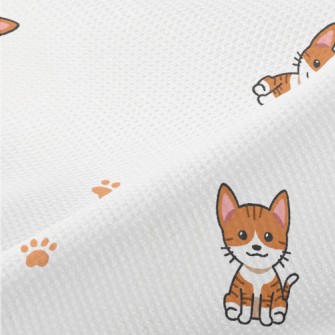 Cartoon Tabby Cat Piqué