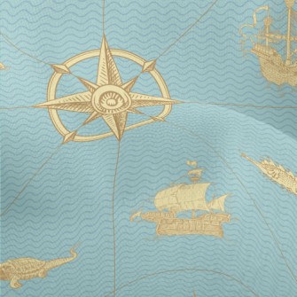 Ancient Nautical Charts Lightweight Performance Linen