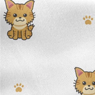 Cute Cartoon Cat Jersey Backed Fleece