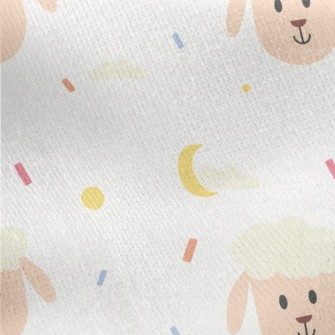 Smiling Cute Sheep Jersey Backed Fleece