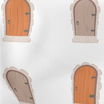 Old-style Two-tone Wooden Door Lightweight Cotton Poplin