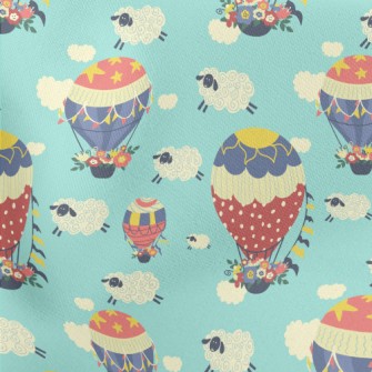 Flower Hot Air Balloon Lightweight Cotton Poplin