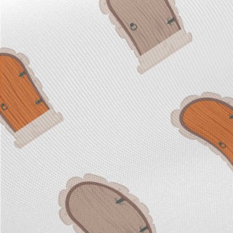 Old-style Two-tone Wooden Door Midweight Cotton Poplin