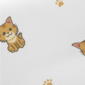 Cute Cartoon Cat Midweight Cotton Poplin