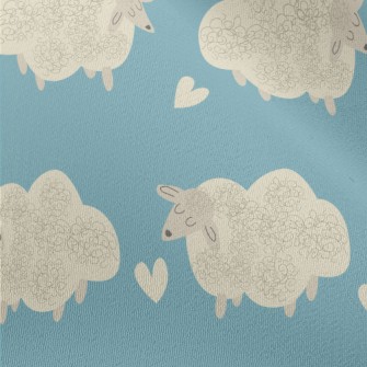 Hand Drawn Sheep And Love Chiffon