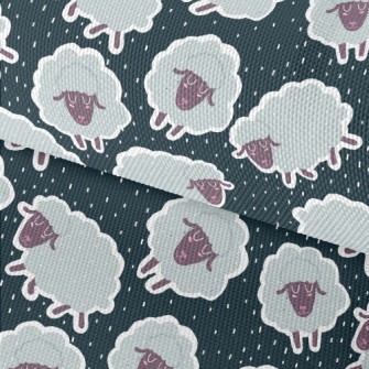 Cartoon Sheep Doodle Waterproof Oxford