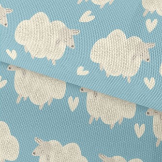 Hand Drawn Sheep And Love Waterproof Oxford