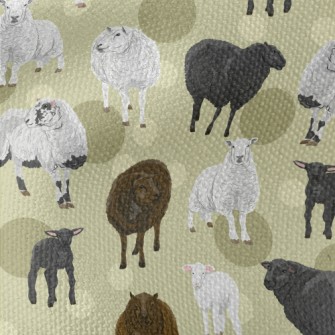 Hand Drawn Three Color Sheep Waterproof Canvas