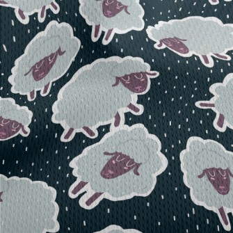 Cartoon Sheep Doodle Athletic Mesh Flat Back