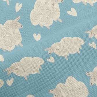 Hand Drawn Sheep And Love Performance Linen