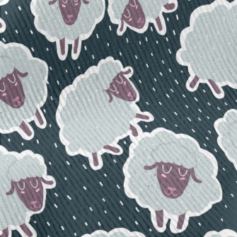 Cartoon Sheep Doodle Standard Corduroy