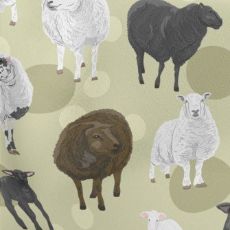 Hand Drawn Three Color Sheep Stretch Ponte