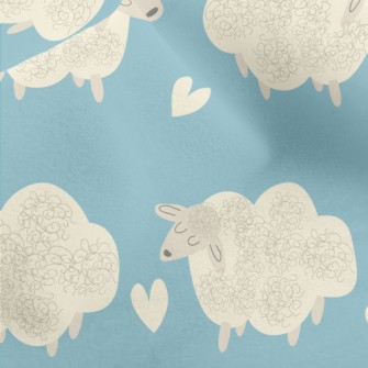 Hand Drawn Sheep And Love Micro Fleece