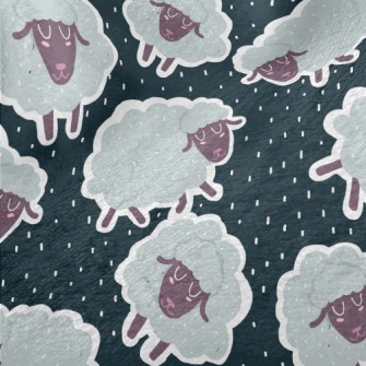 Cartoon Sheep Doodle Minky