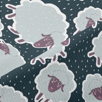 Cartoon Sheep Doodle Piqué