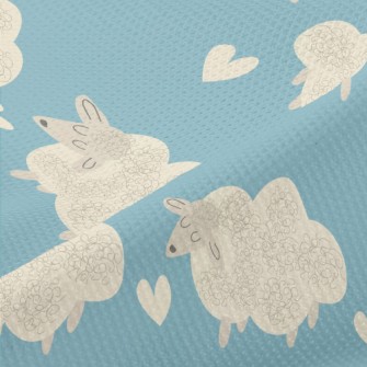 Hand Drawn Sheep And Love Piqué