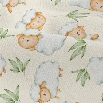 Watercolor Sheep And Green Lea Modern Jersey