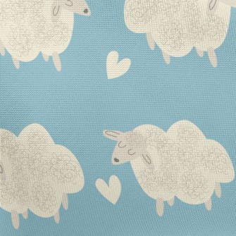 Hand Drawn Sheep And Love Pongee