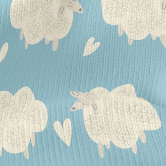 Hand Drawn Sheep And Love Stretch Jersey