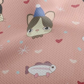 Kitten Celebrates Birthday Athletic Mesh Flat Back