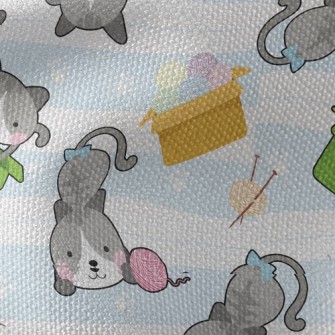 Playful Rolling Cat Waterproof Canvas