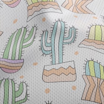 Prickly Cactus Athletic Mesh Flat Back