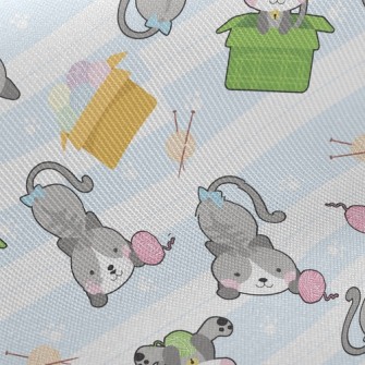 Playful Rolling Cat Twill