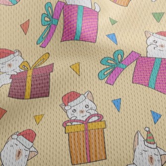 Cats Singing Christmas Songs Athletic Mesh Flat Back