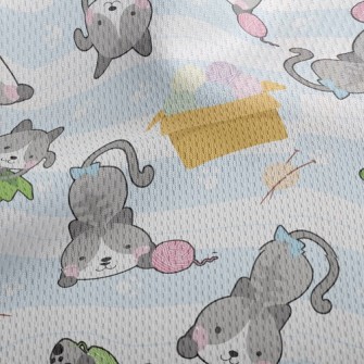 Playful Rolling Cat Athletic Mesh Flat Back