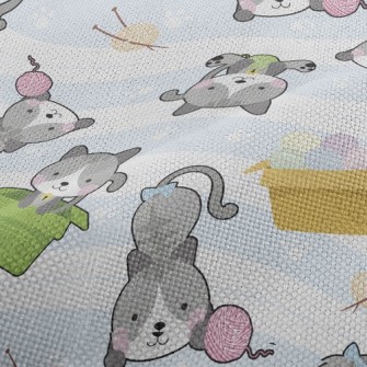 Playful Rolling Cat Performance Linen