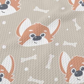 Cute Expression Corgi Birdseye Piqué