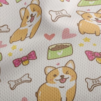 Coquettishly Winking Corgi Athletic Mesh Flat Back